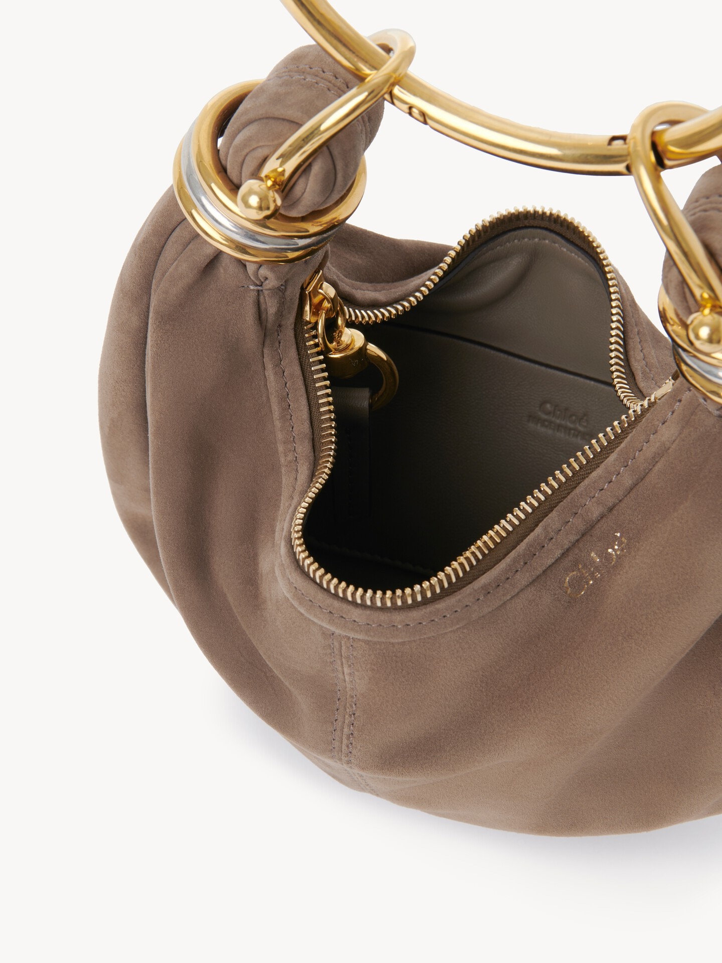Mini Bracelet Hobo bag in suede leather - 5.0