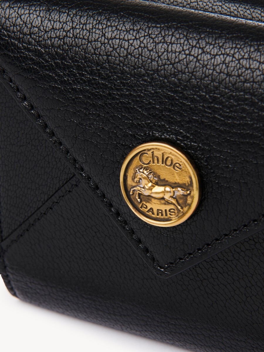 Petit portefeuille &agrave; trois volets Envelope en cuir grain&eacute; - 3