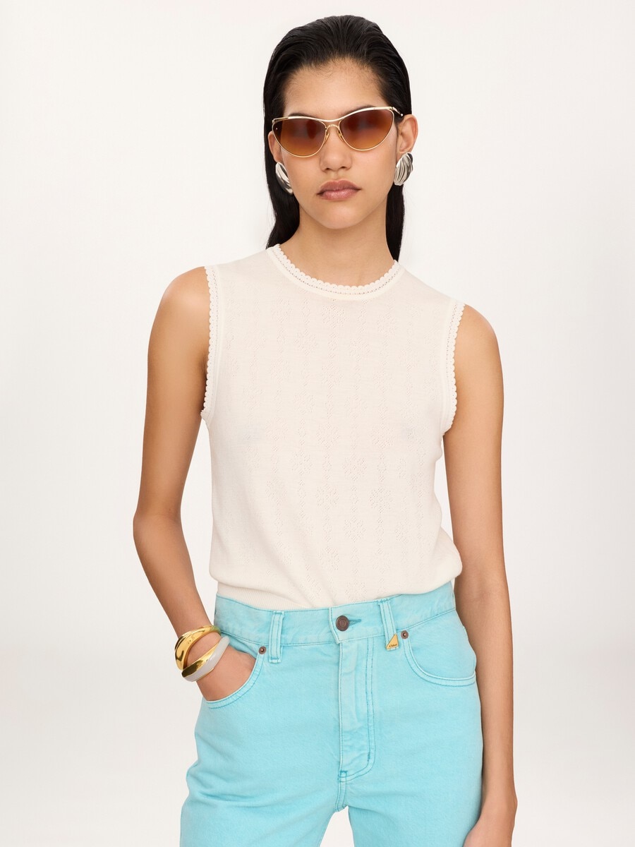 Sleeveless sweater in a wool knit - 3