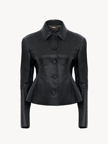 Fitted tailored jacket in leather - 2