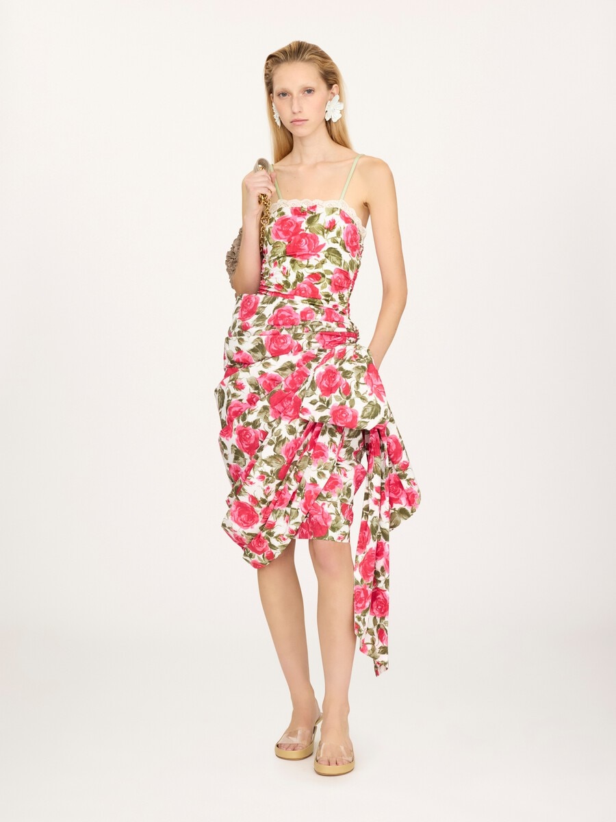 Body fruncido con estampado de rosas - 3
