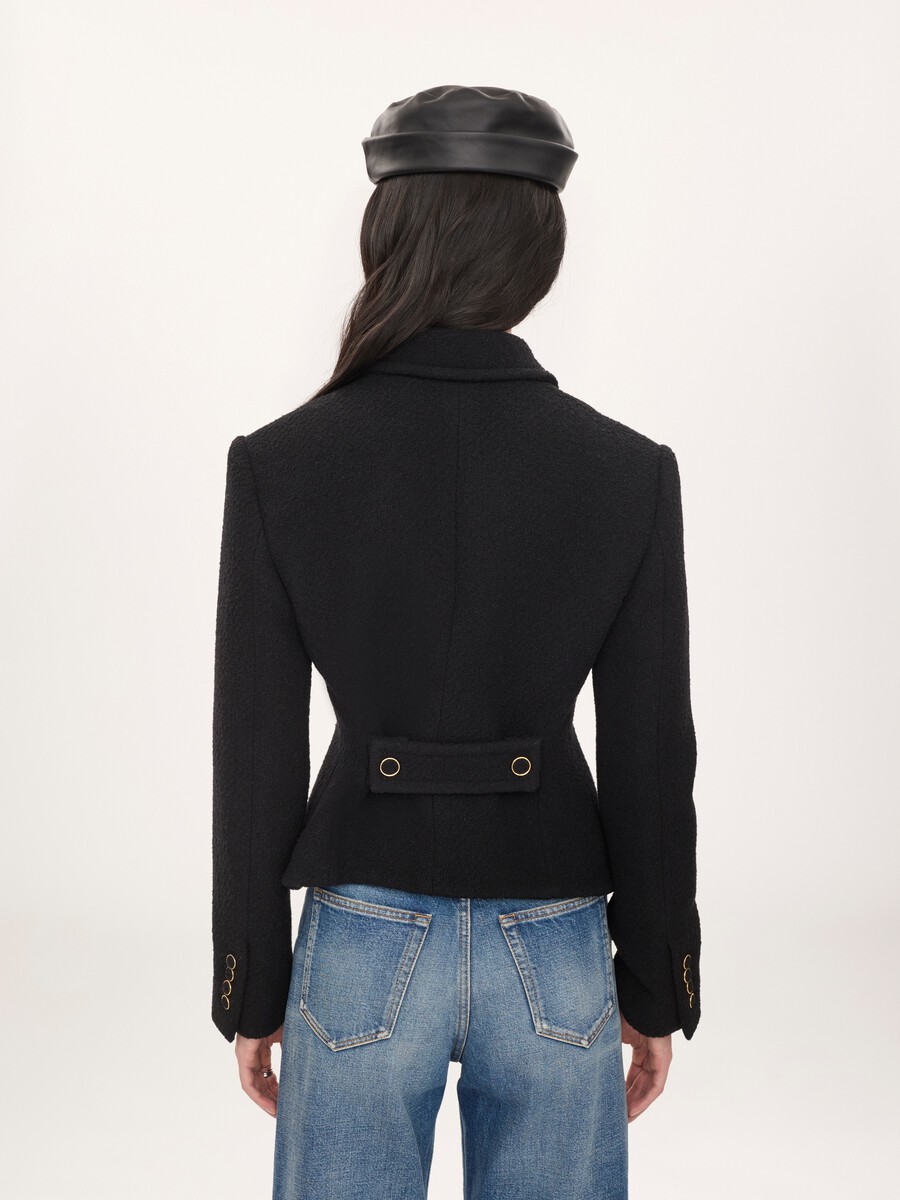 Fitted tailored jacket in wool bouclette - 7