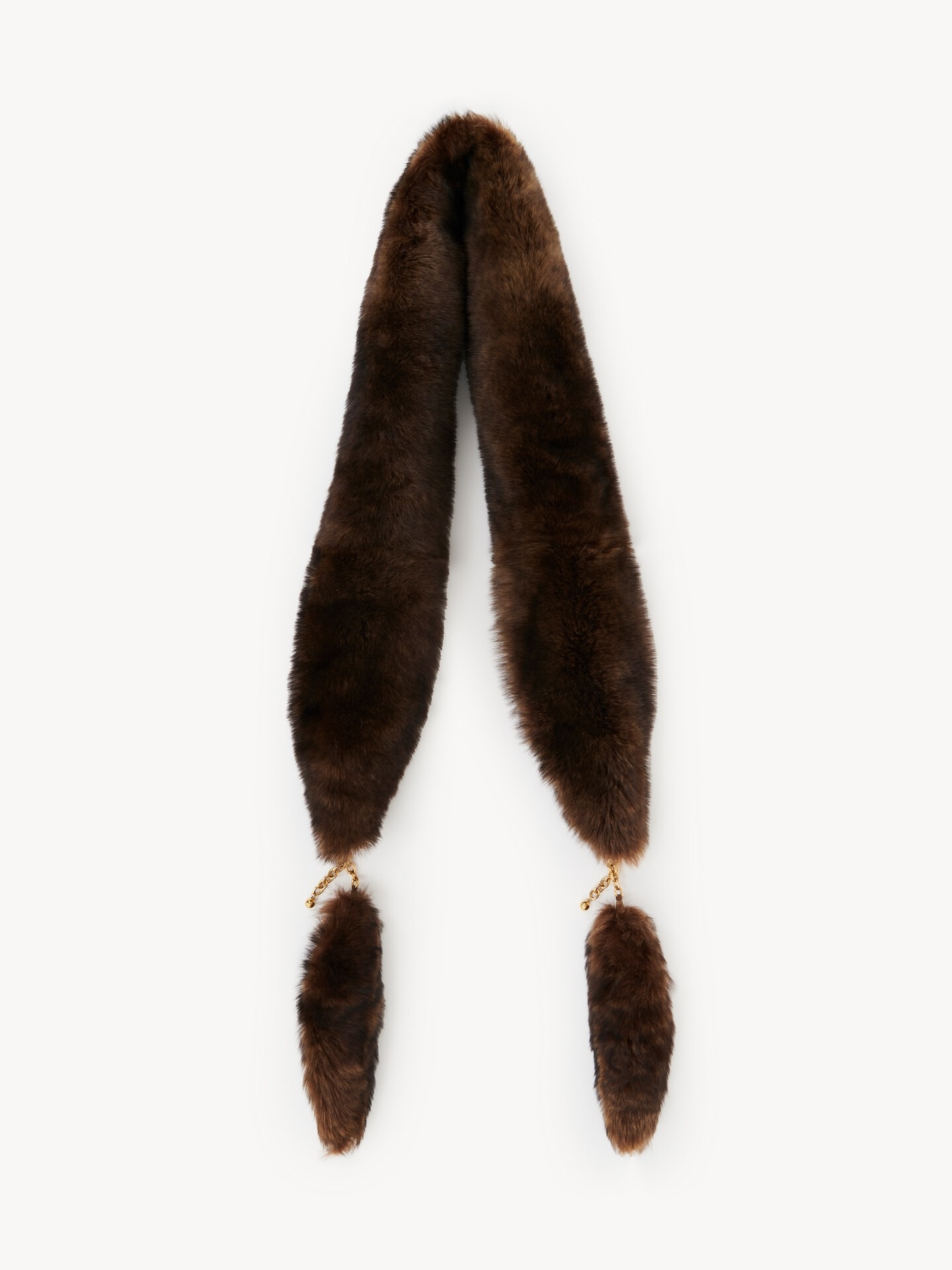 The Chlo&eacute; Chain Tails scarf in shearling - 1.0