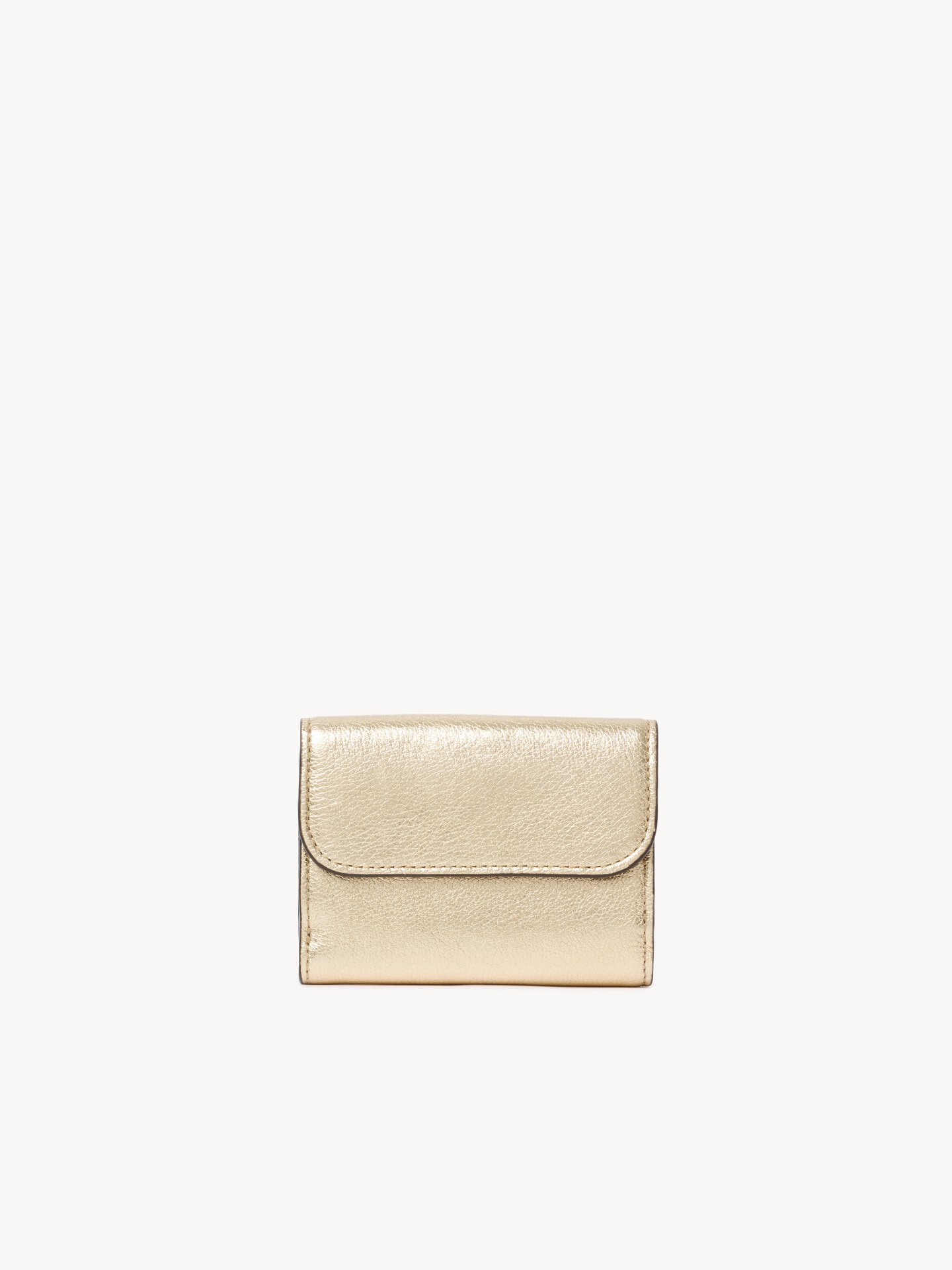 Mini portefeuille &agrave; trois volets Alphabet en cuir m&eacute;tallis&eacute; - 4.0