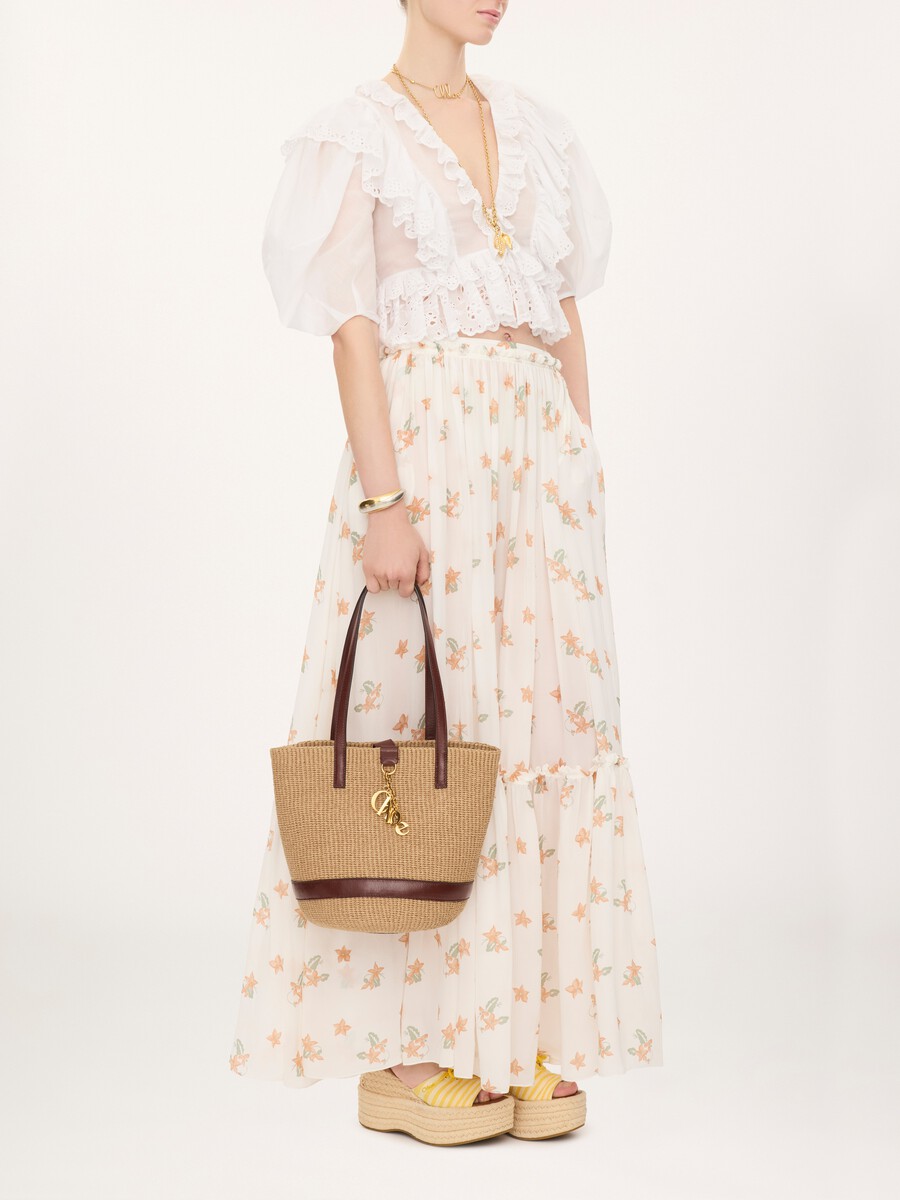 Bolso cesta Chlo&eacute; Charms de fibras naturales - 8
