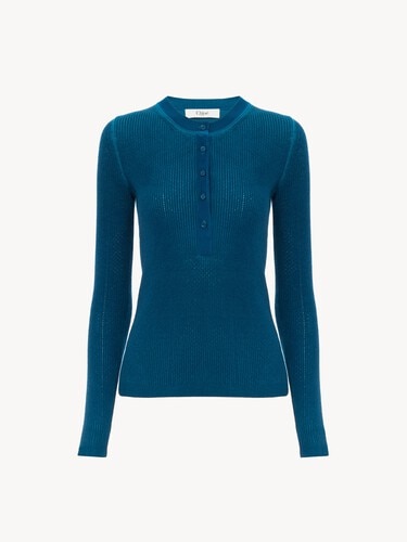 Henley shirt in a merino wool knit - 2