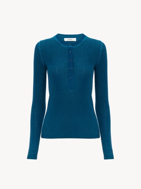 Henley shirt in a merino wool knit