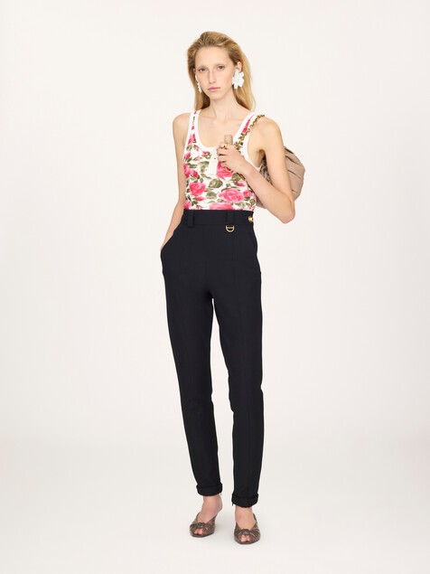 Henley tank top in cotton jersey