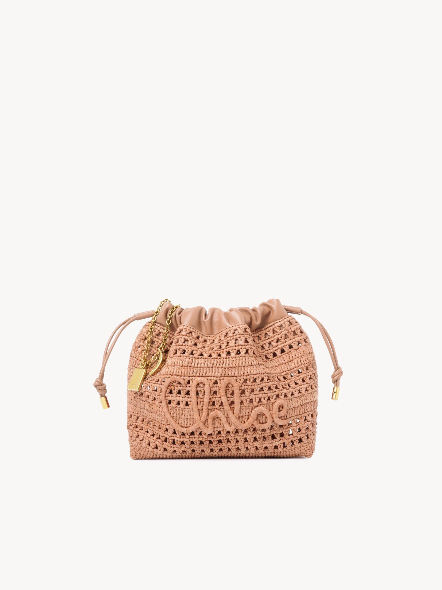 Mini Summer Banana drawstring shoulder bag in raffia - 1.0