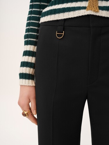 Boyish tailored pants in wool grain de poudre - 8