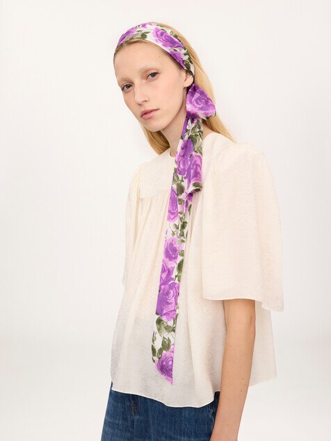 The Chlo&eacute; Wild Flowers bandeau scarf in silk georgette