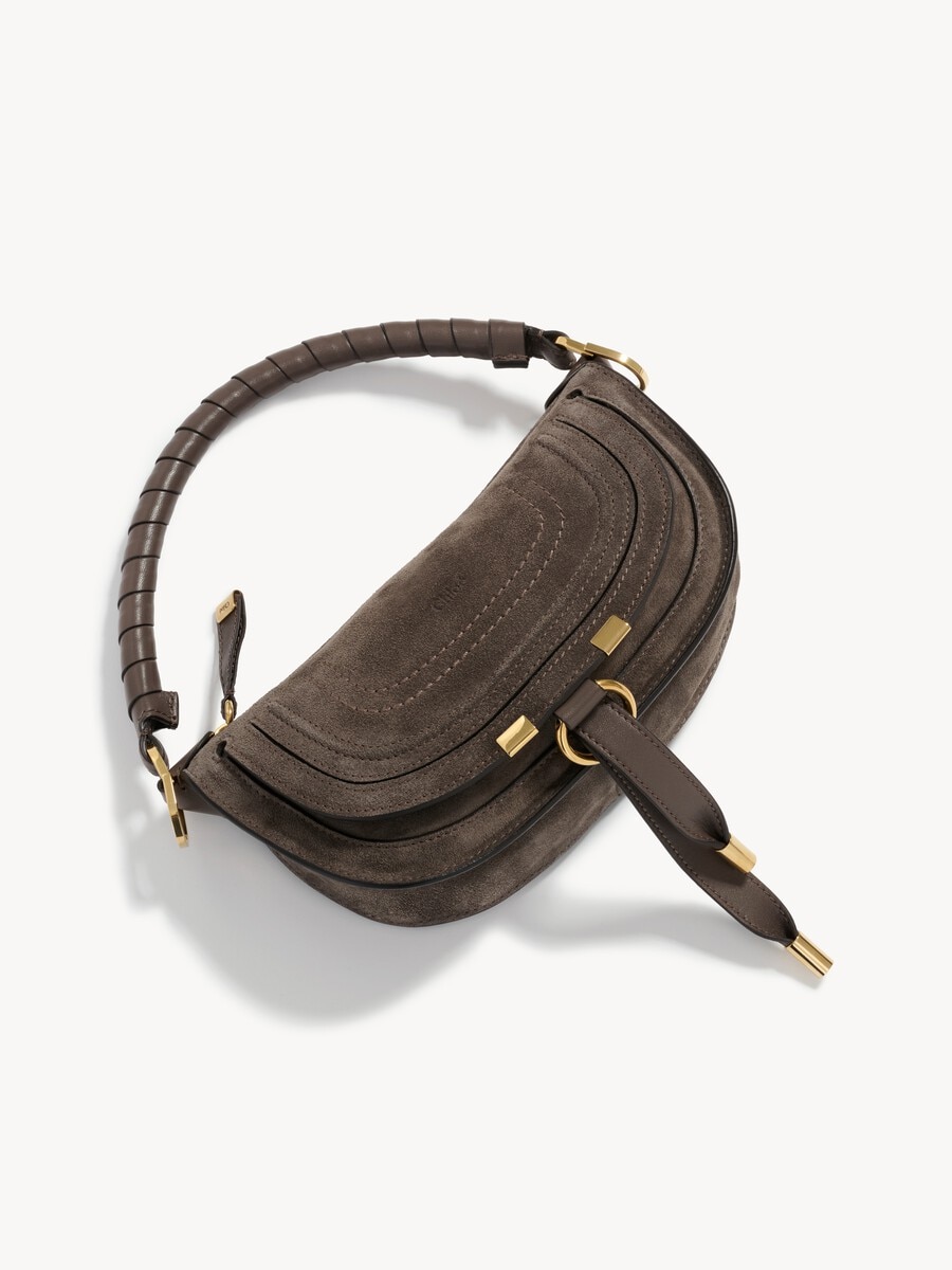 Mini Marcie shoulder bag in suede leather - 8