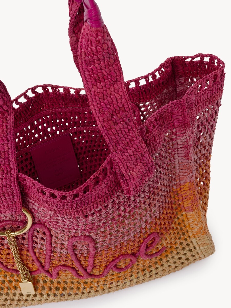 Summer Banana east-west tote bag in raffia - 5