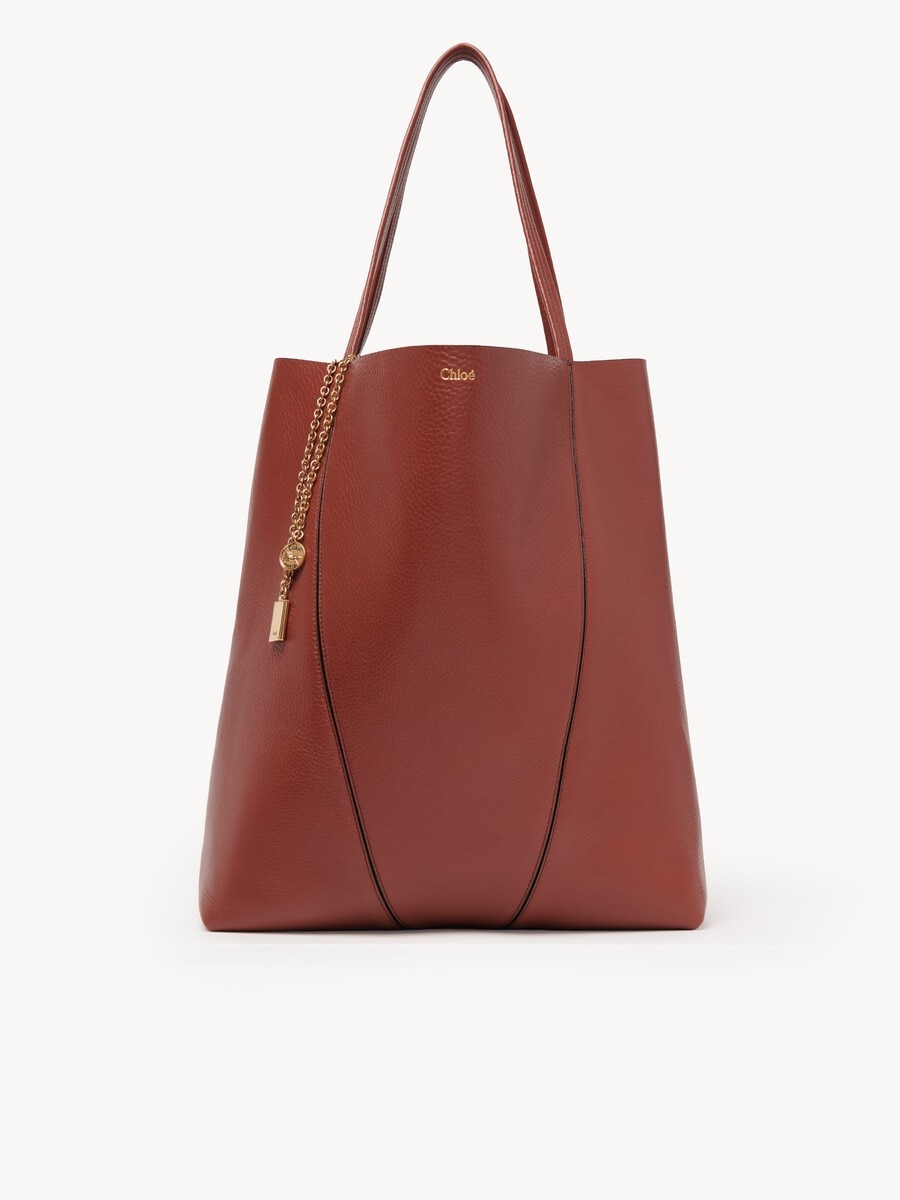 Large Chlo&eacute; Spin tote bag in grained leather - 1