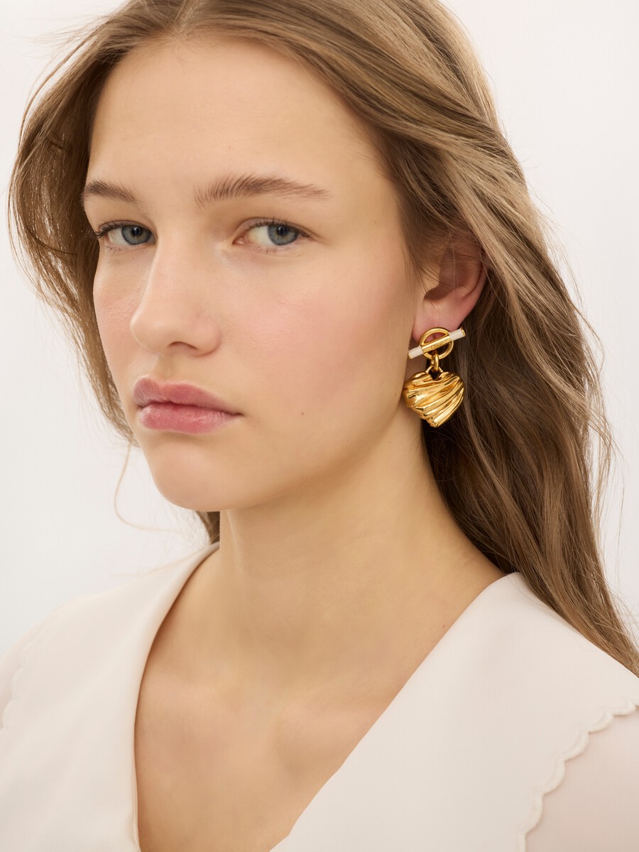 The Chlo&eacute; Pleated Heart earrings - 5