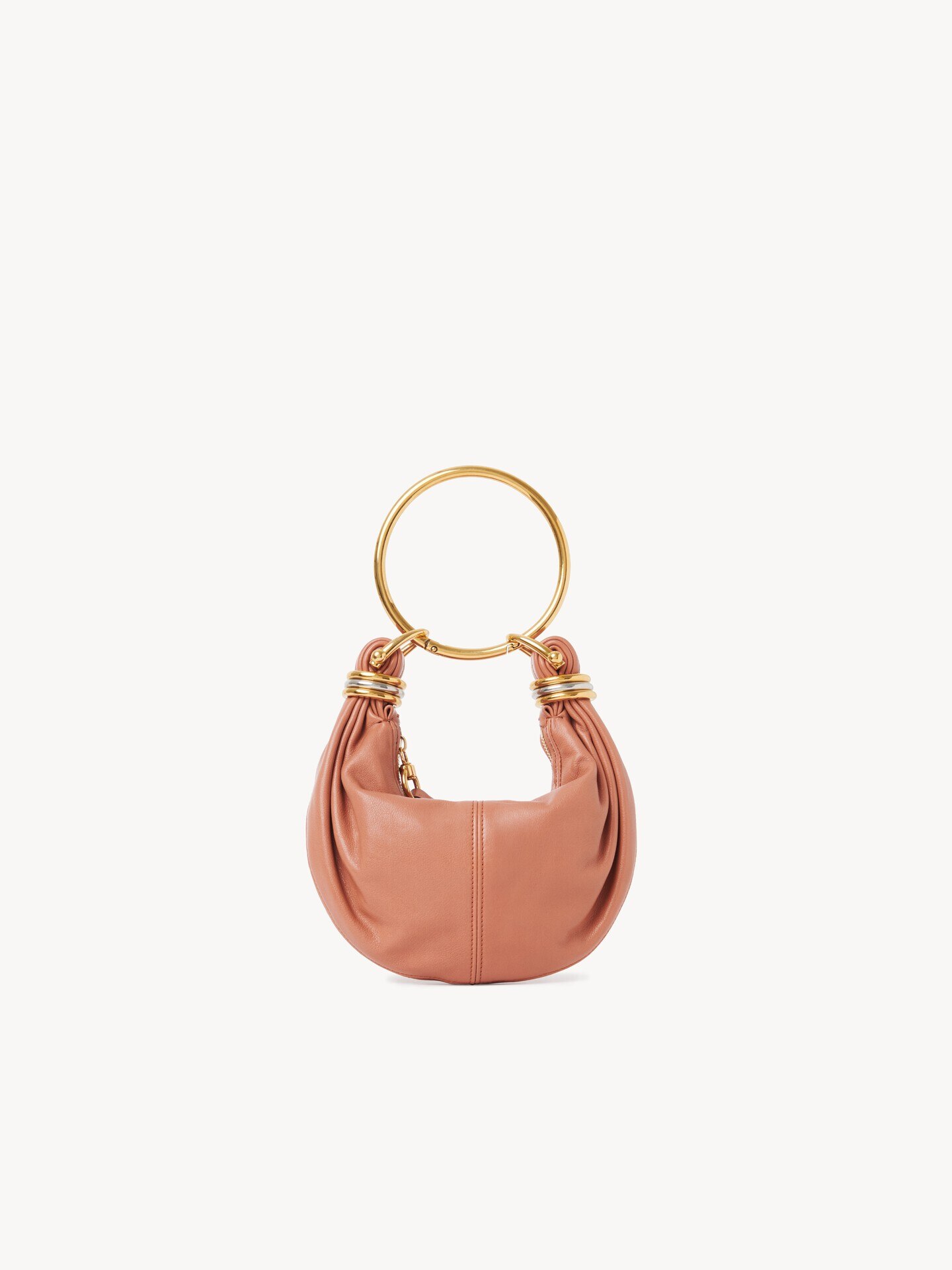 Mini Bracelet Hobo bag in grained leather - 4.0