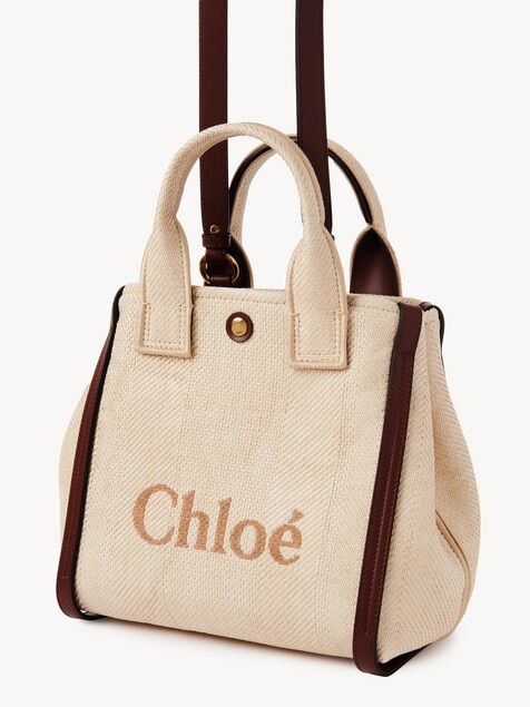 Small Chlo&eacute; Carry tote bag in raffia-effect fibers