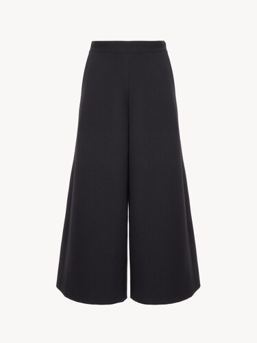 Wide-leg tailored pants in wool cr&ecirc;pe - 2