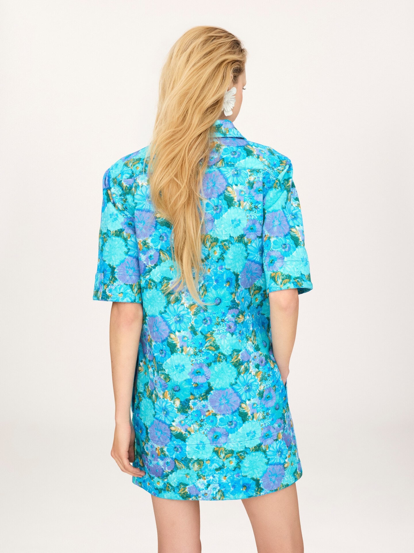 Mini polo dress in cotton drill - 4.0