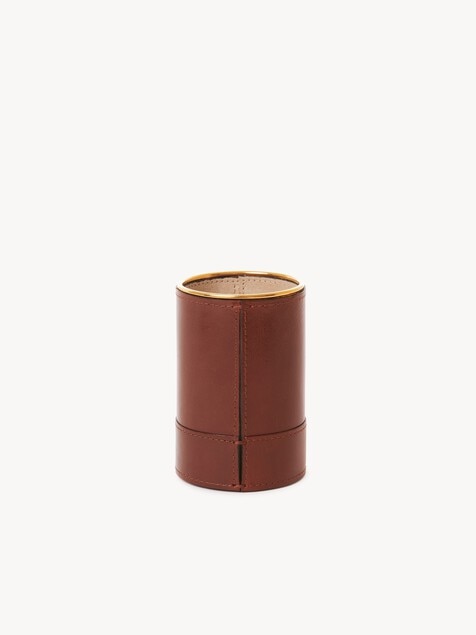 Perfume case in shiny leather