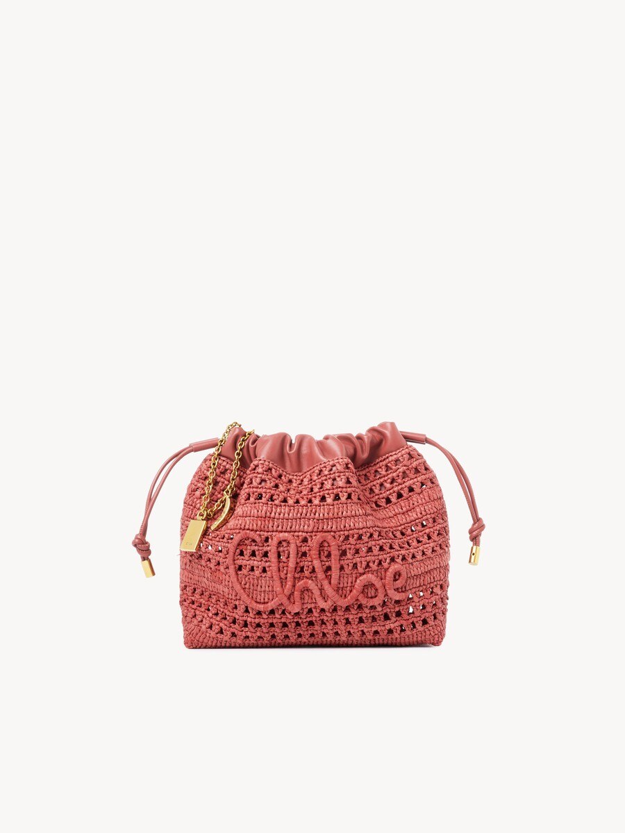Mini Summer Banana drawstring shoulder bag in raffia - 1