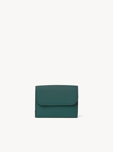 Mini Alphabet tri-fold in grained leather
