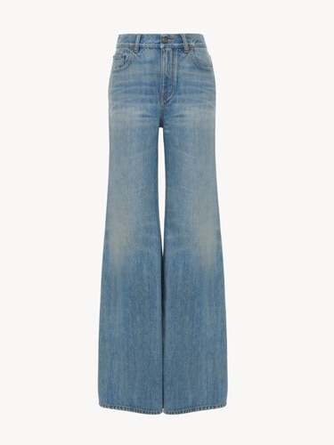 High-rise wide-leg jeans in denim - 2