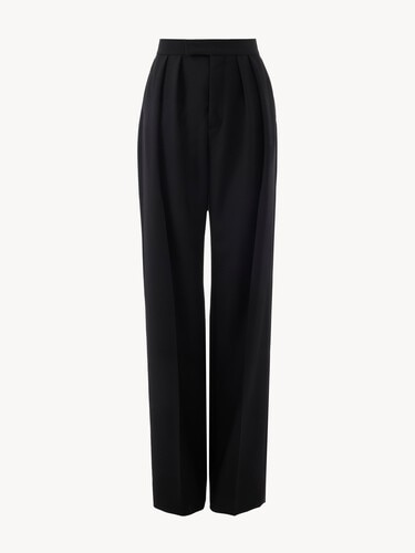 High-rise tailored pants in wool gabardine - 2