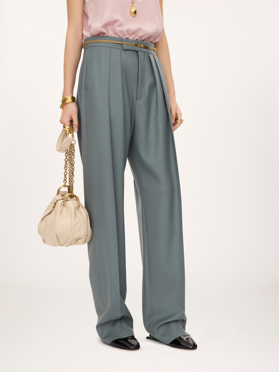 Pantalones de pitillo de gabardina de lana - 4