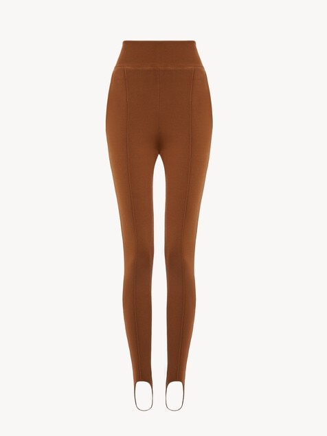 Stirrup pants in a jacquard knit