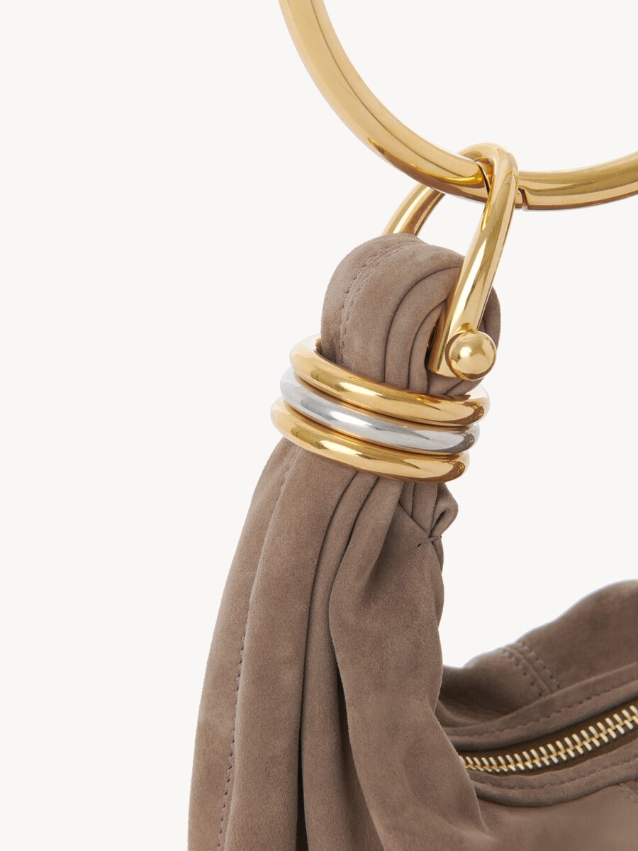 Mini Bracelet Hobo bag in suede leather - 9