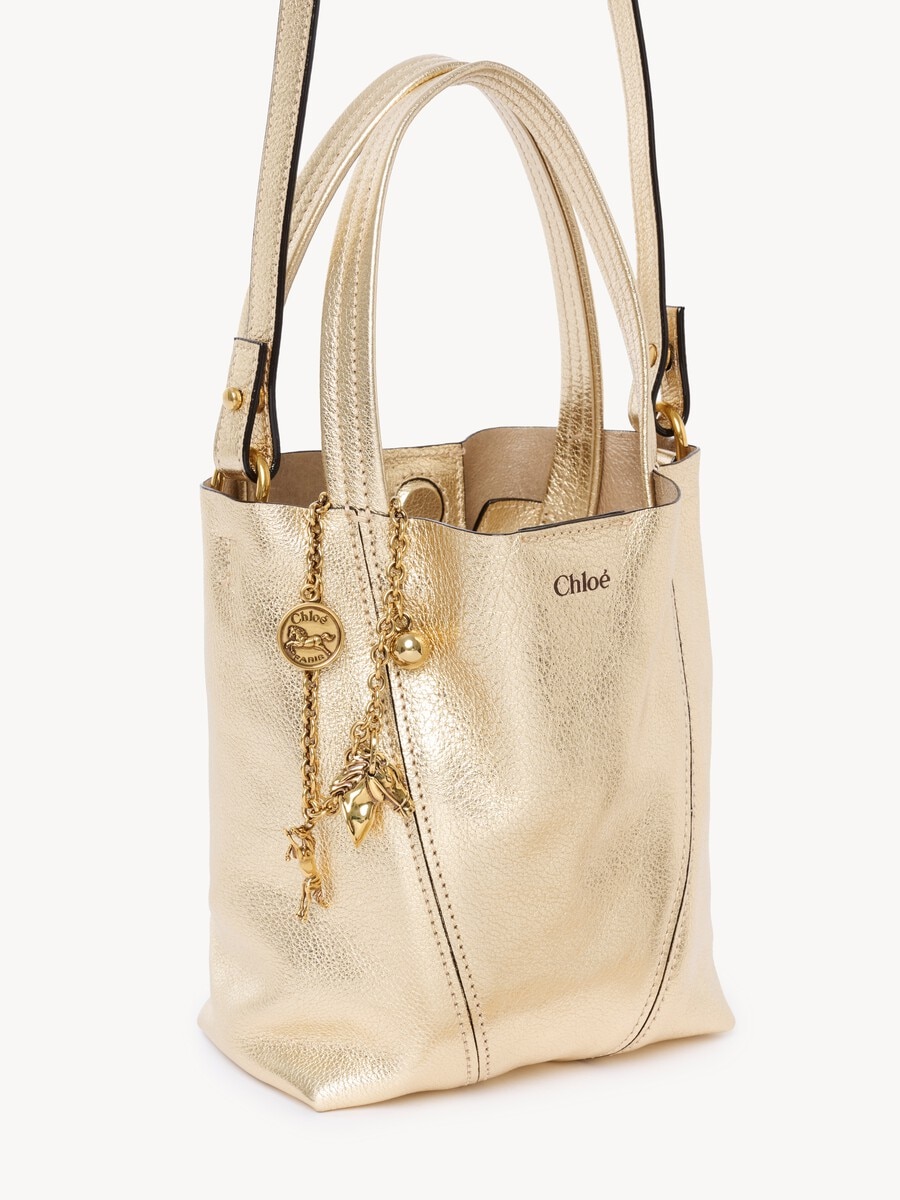 Small Chlo&eacute; Spin tote bag in metallized leather with horse charms - 8