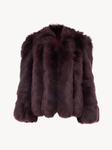 Oversized short coat in shearling - 2
