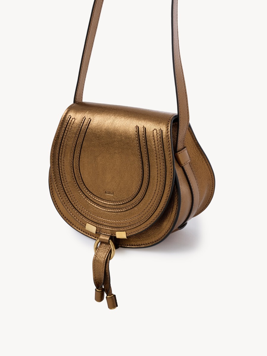 Small Marcie saddle bag in metallized leather - 6