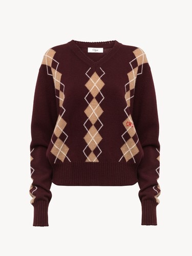 V-neck jumper in a wool & cashmere knit - 1
