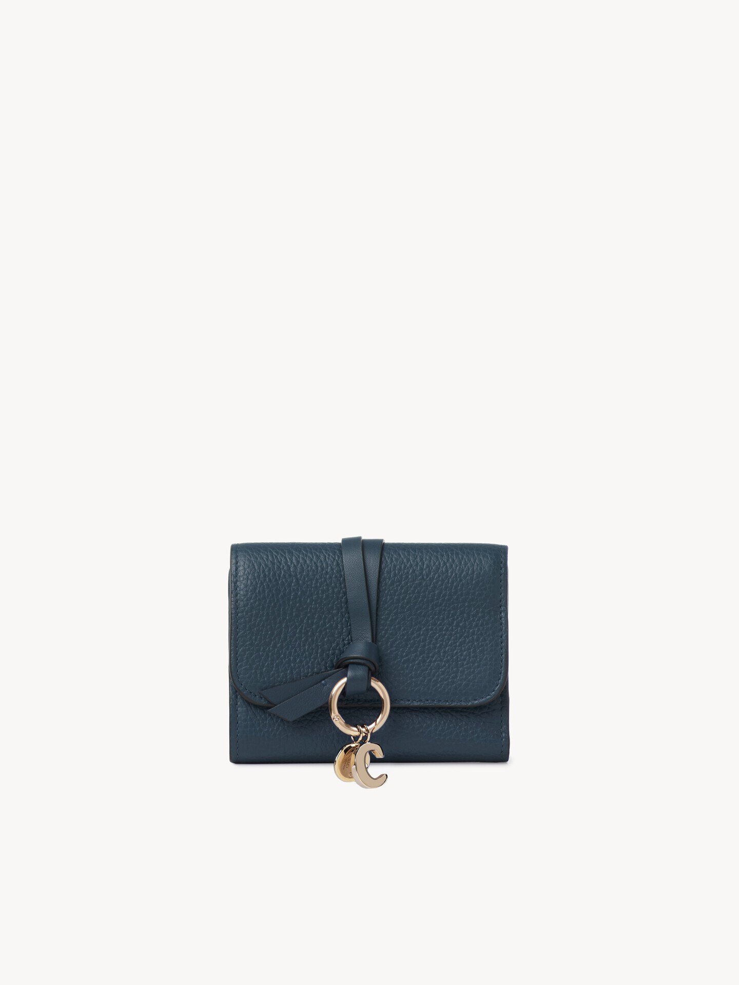 Petit portefeuille &agrave; trois volets Alphabet en cuir grain&eacute; - 1.0