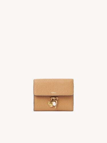 Small Chlo&eacute; Charms tri-fold wallet in grained leather - 1