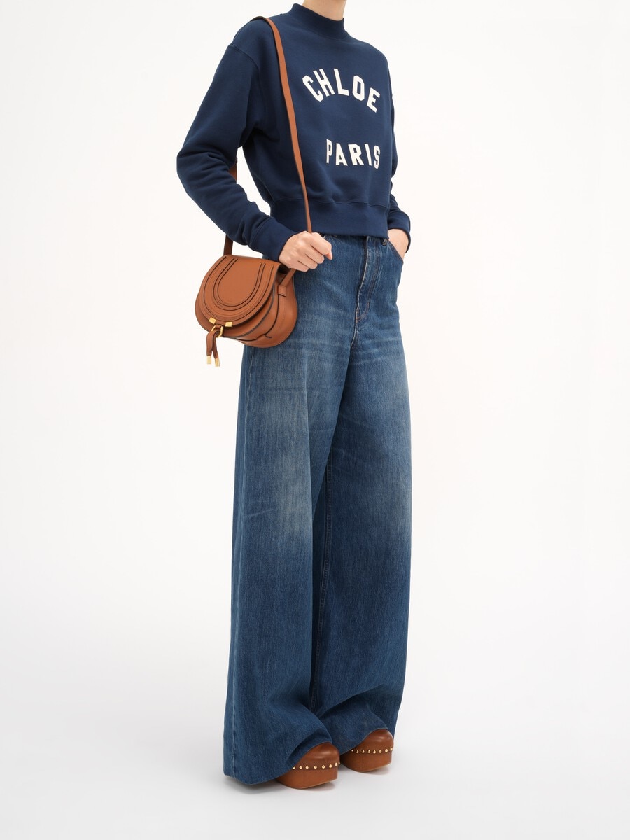 Small Marcie saddle bag in grained leather - 8