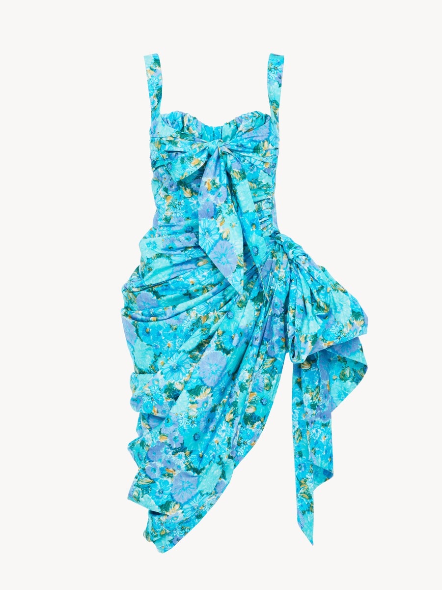 Wrapped bustier midi dress in cotton poplin - 2