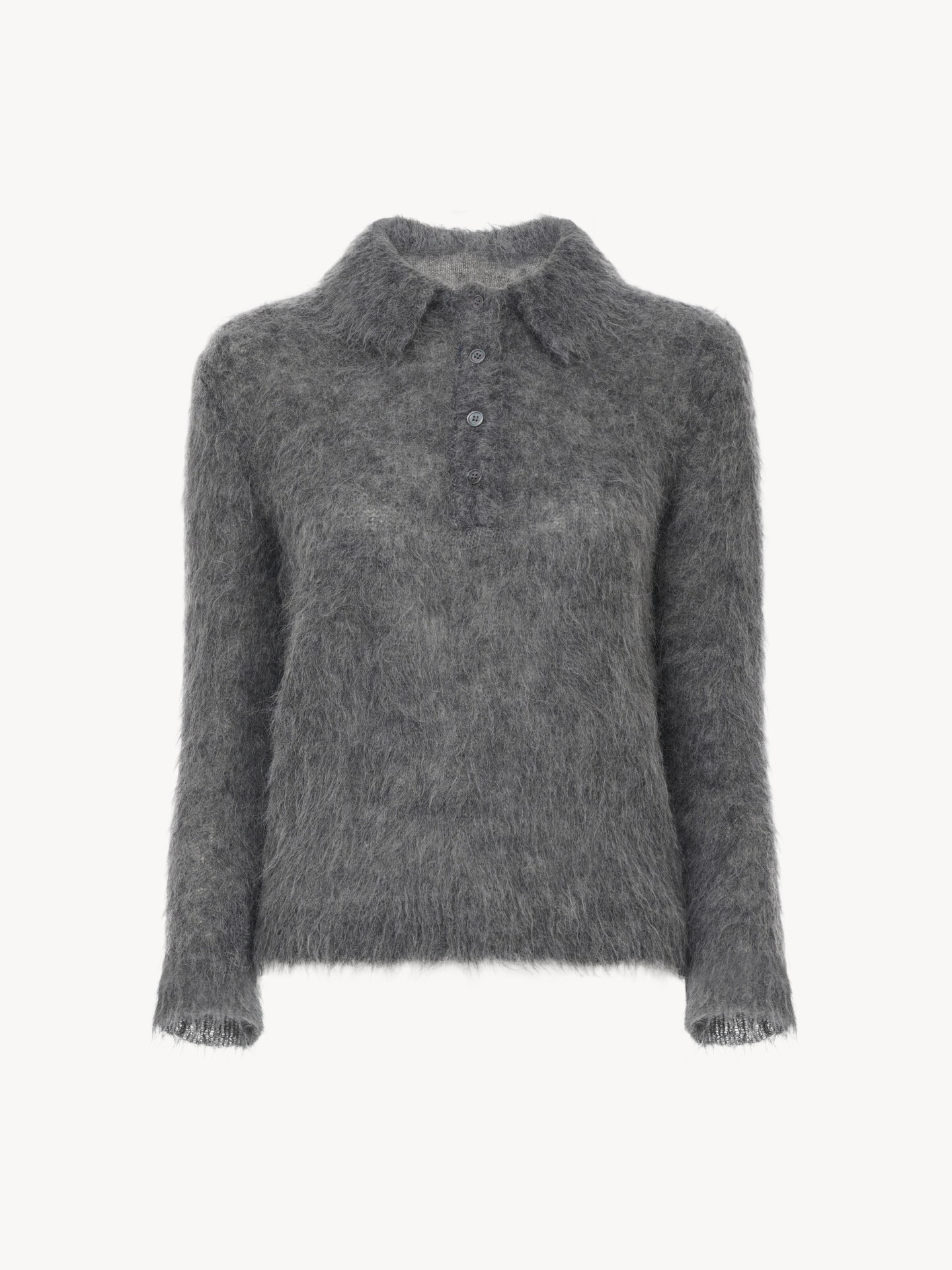 Polo sweater in an alpaca wool-blend knit - 2.0