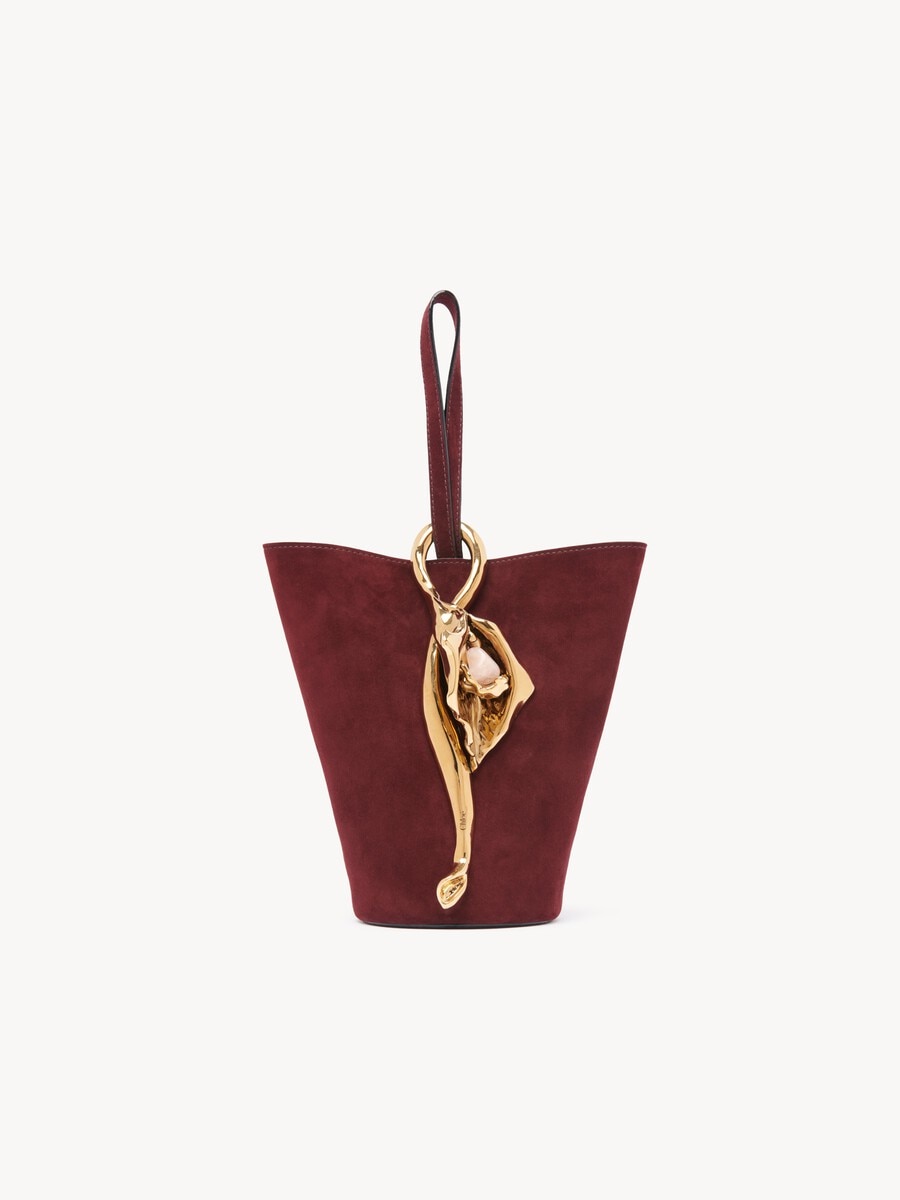 Small Eden Treasures wristlet bucket bag in suede leather - 1