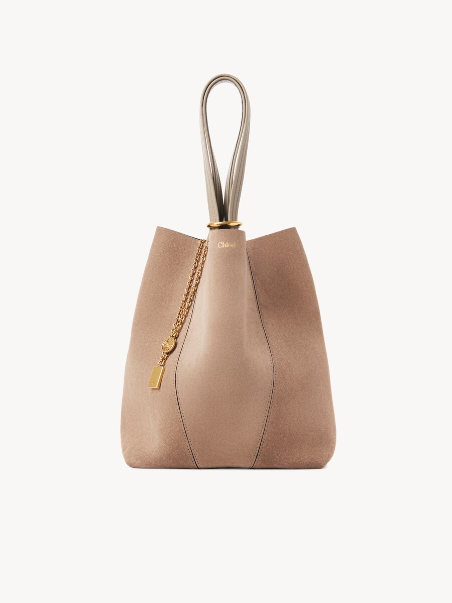 Chlo&eacute; Spin tote bag in suede leather - 3