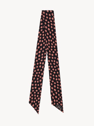 The Chlo&eacute; Spotted bandeau scarf in silk - 1