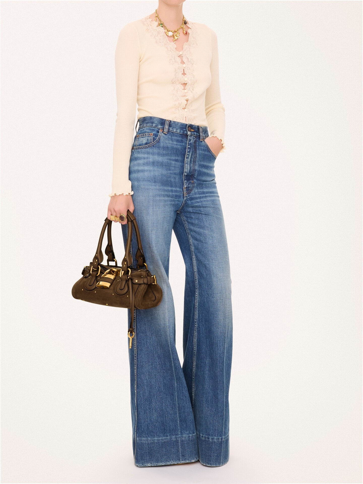 Small Paddington bag in suede leather - 7.0