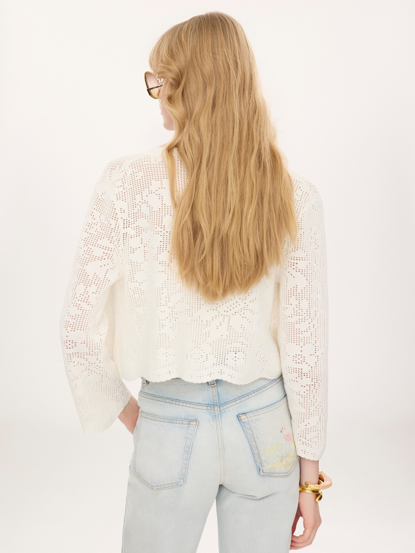 Cropped cardigan in a cotton knit - 4.0
