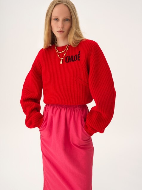 Oversized logo sweater in a wool & cashmere knit