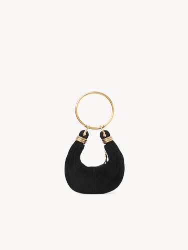 Mini Bracelet Hobo bag in suede leather - 1