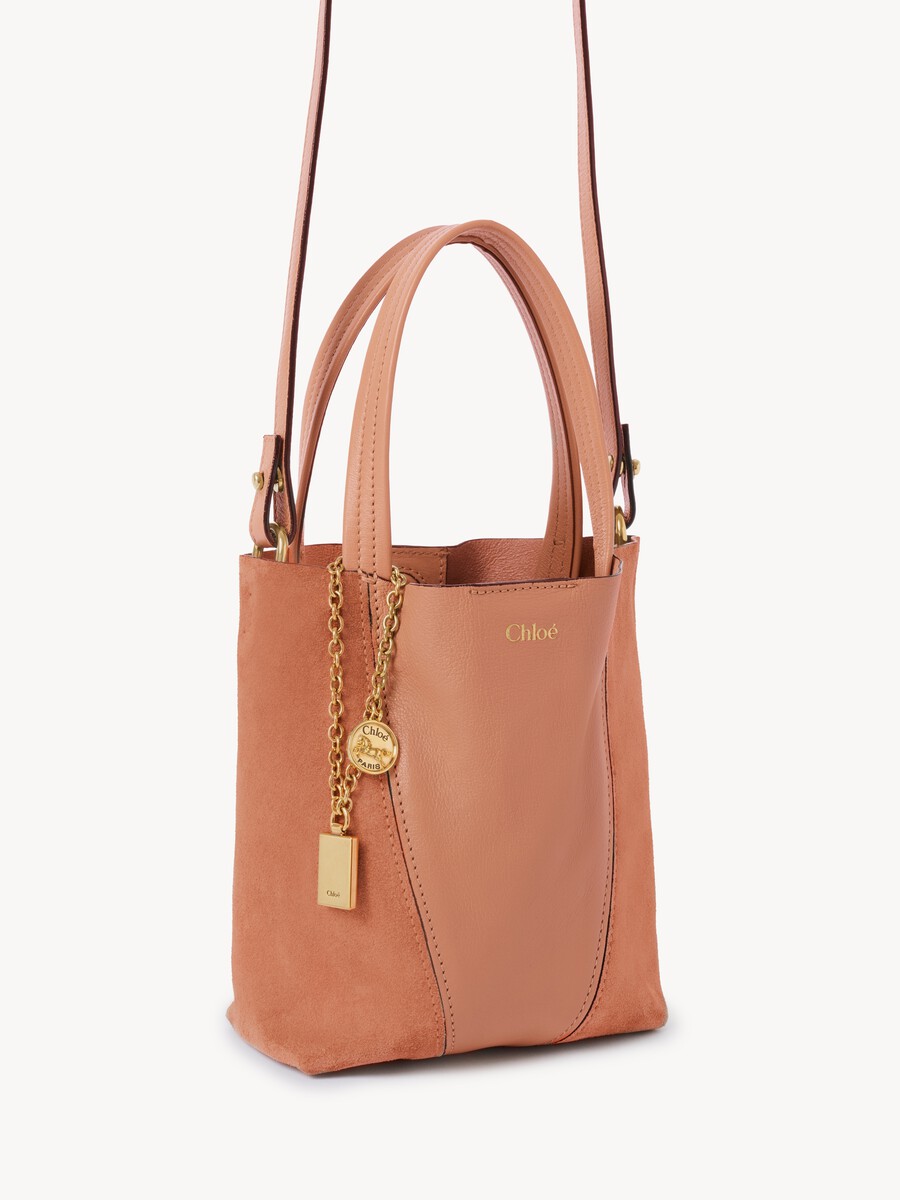 Small Chlo&eacute; Spin tote bag in grained & suede leather - 4