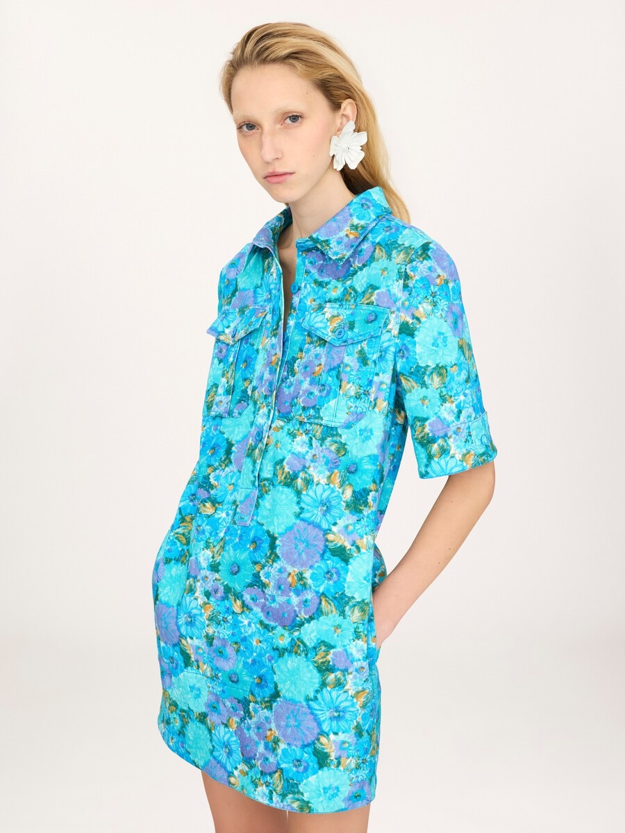 Mini polo dress in cotton drill - 4