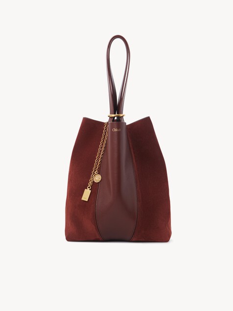 Chlo&eacute; Spin tote bag in grained & suede leather